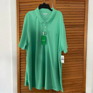 IZOD Golf Medalist Sldss Jade Cream Men’s Athletic Polo Sz XXL NWT